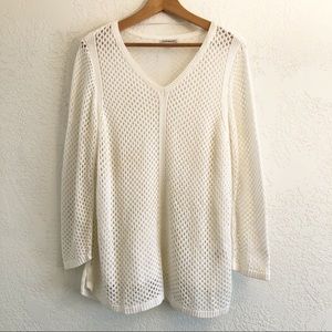 Croft & Barrow White Cream Knit Sweater
